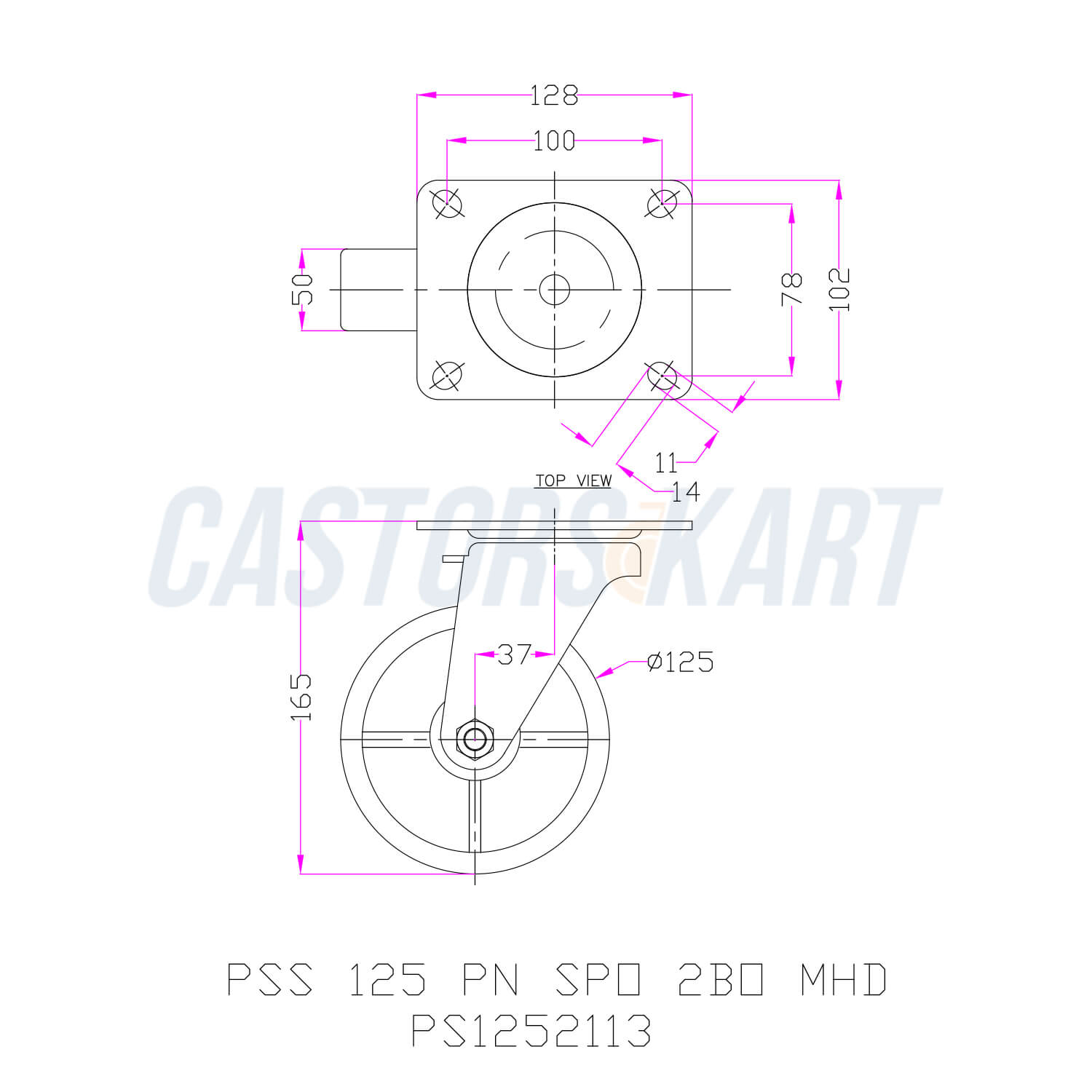 Heavy Duty Pharmaceutical Stainless steel Polyurethane wheel swivel Castors  - 125 mm (5 inch) 200 kgs