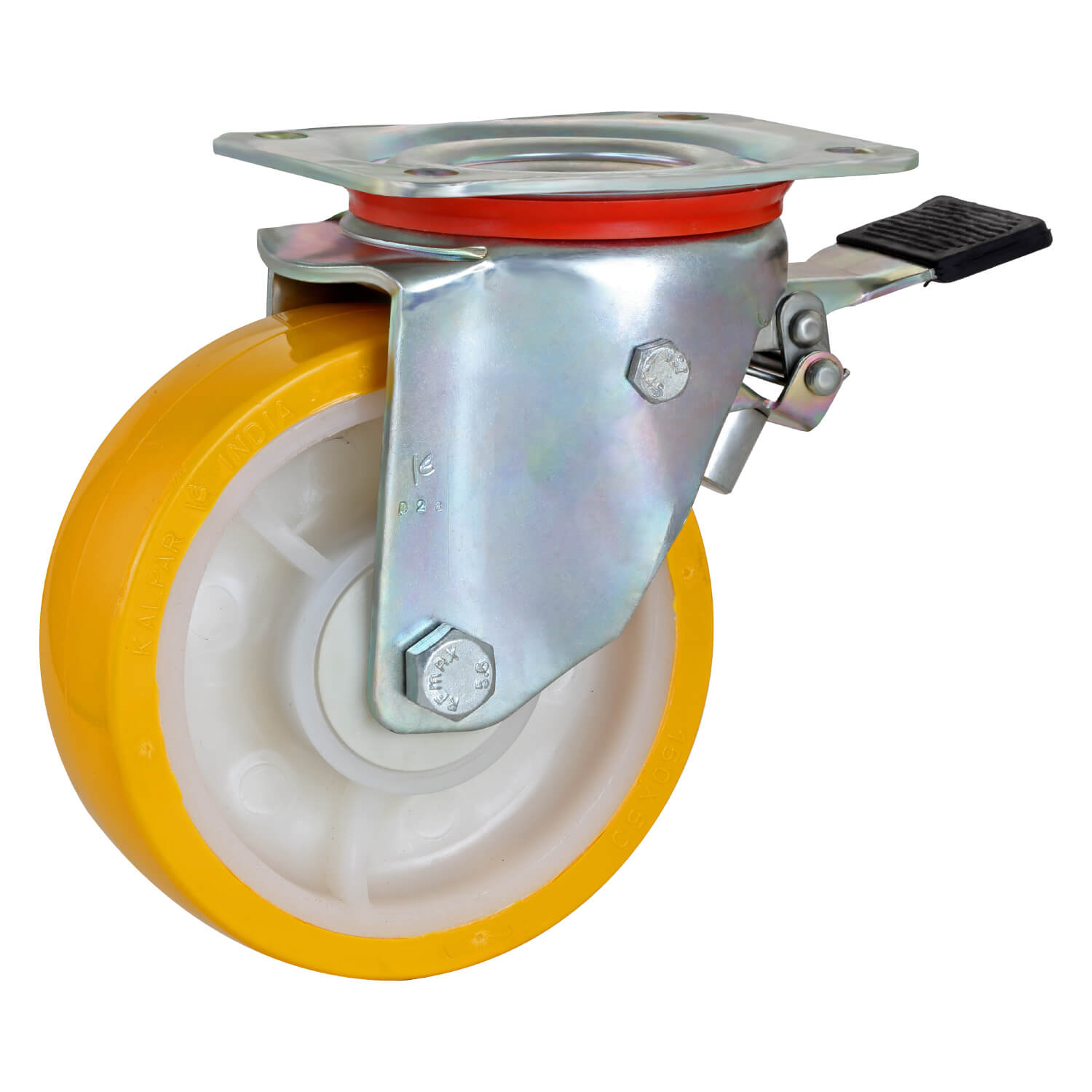 Heavy Duty Trolley Swivel Nylon Castors With Brake - 150 mm (6 inch) 300 Kgs eq-product.png