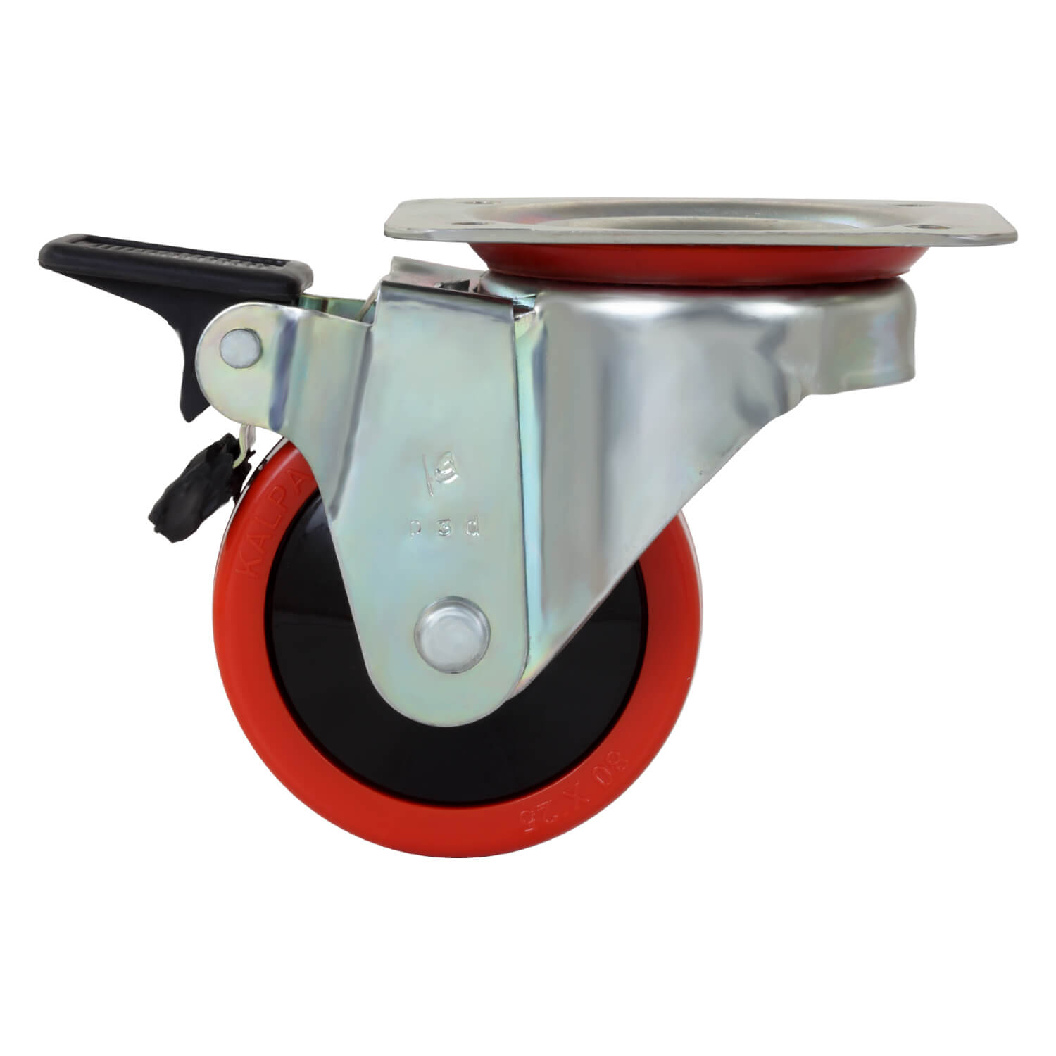 Nylon Swivel Type Castors With Brake - 80 mm (3.15 inch) 80 Kgs