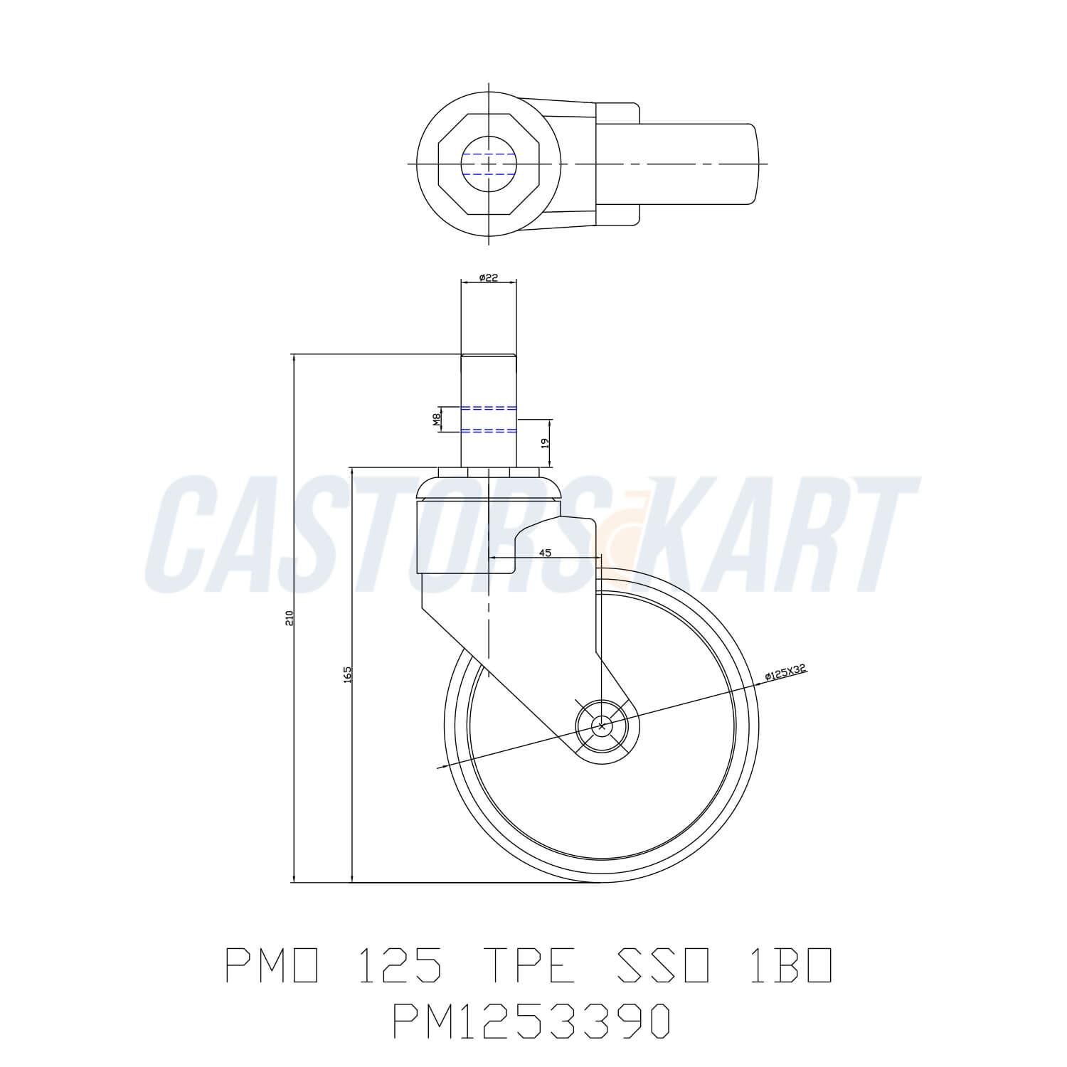 Non Rusting Medicare TPE Swivel Type Plastic Moulded Castors - 125 mm (5 Inch) 100 Kgs