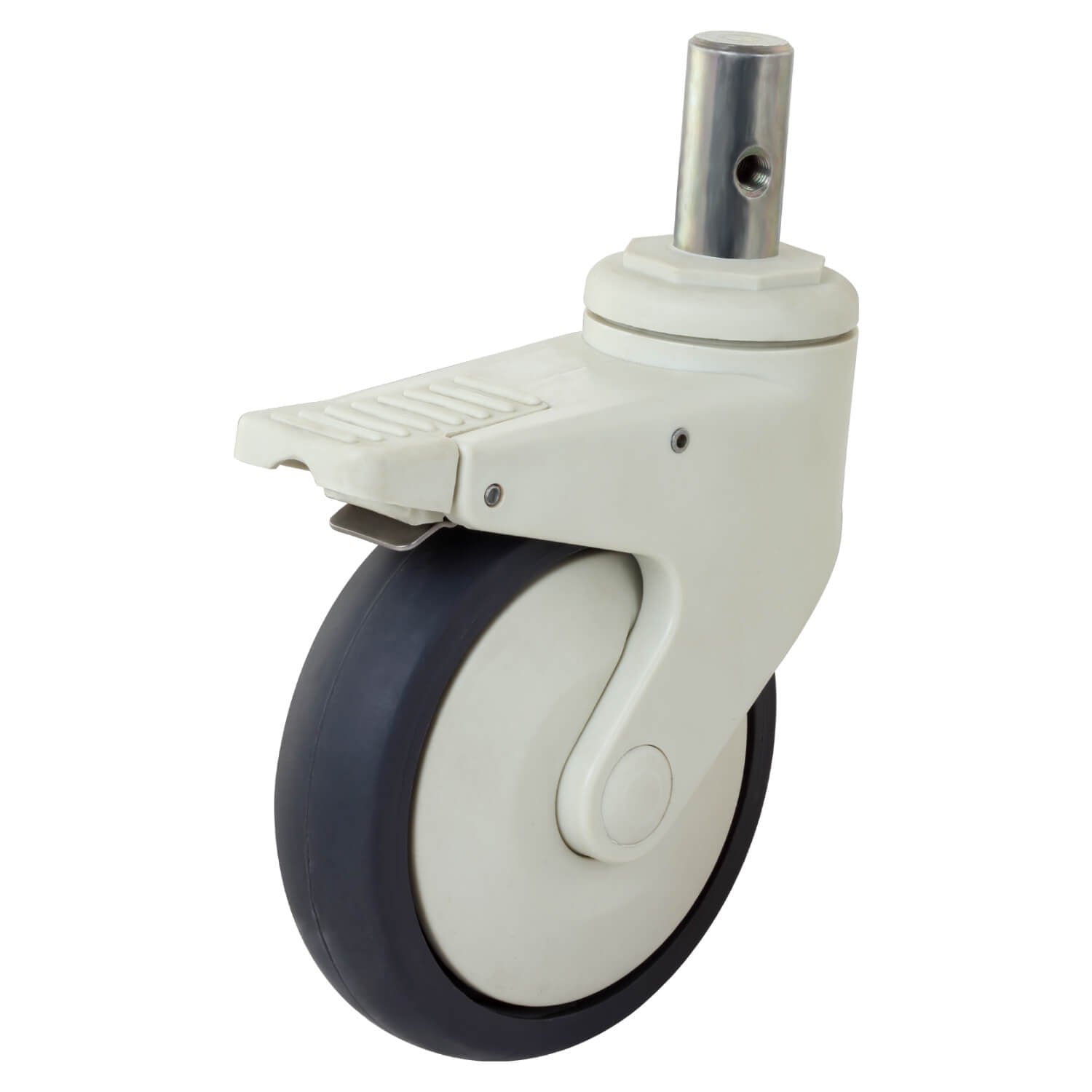 Non Rusting Medicare TPE Swivel Type Plastic Moulded Castors With Brake - 125 mm (5 Inch) 100 Kgs eq-product.png