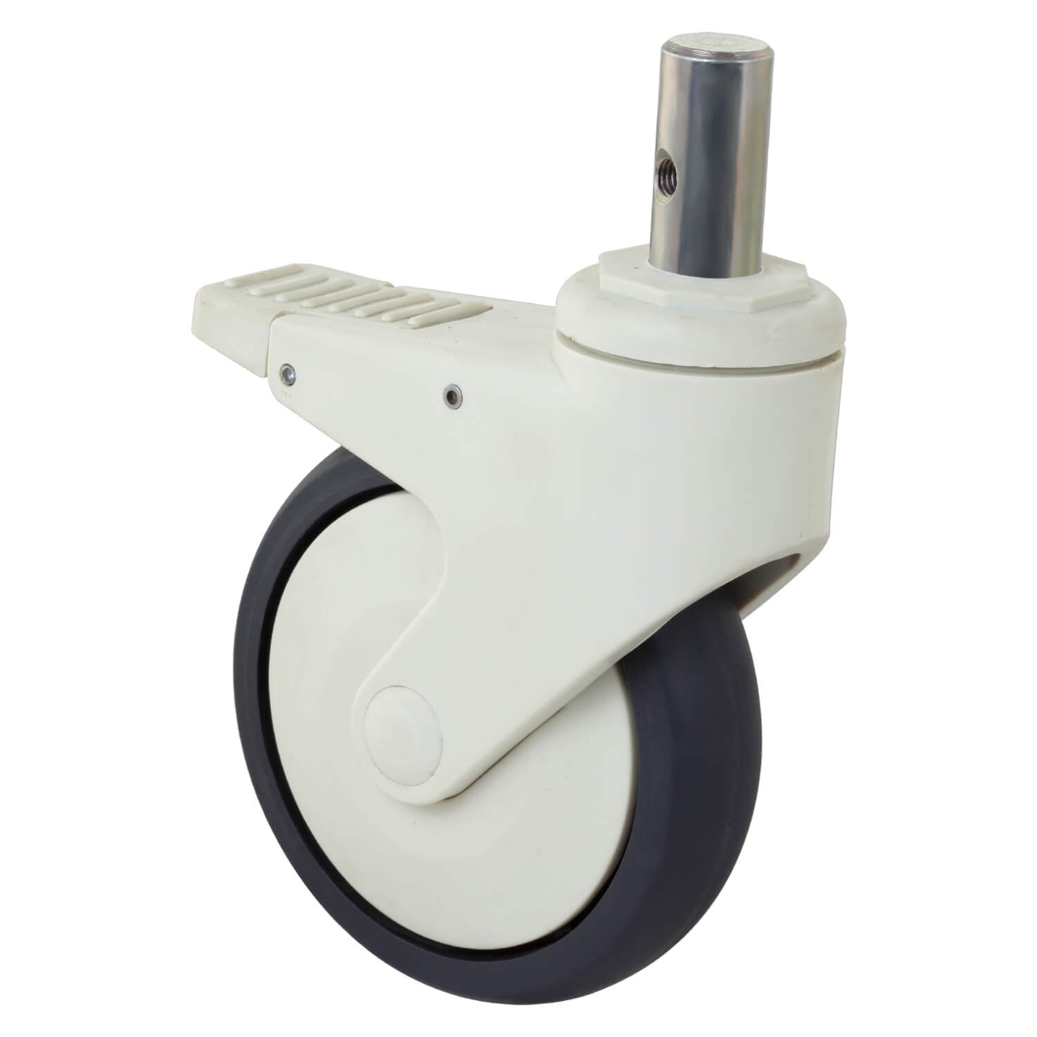 Non Rusting Medicare TPE Swivel Type Plastic Moulded Castors With Brake - 125 mm (5 Inch) 100 Kgs