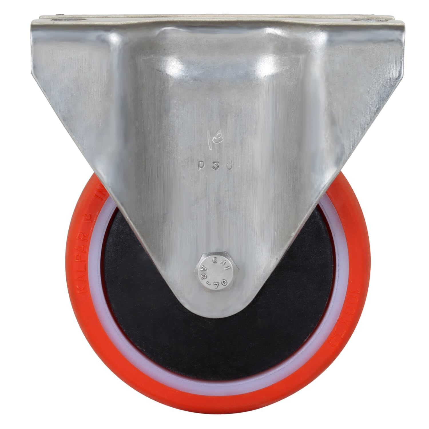 Pharmaceutical Stainless steel Polyurethane wheel Fix Castors  - 100 mm (4 inch) 100 kgs