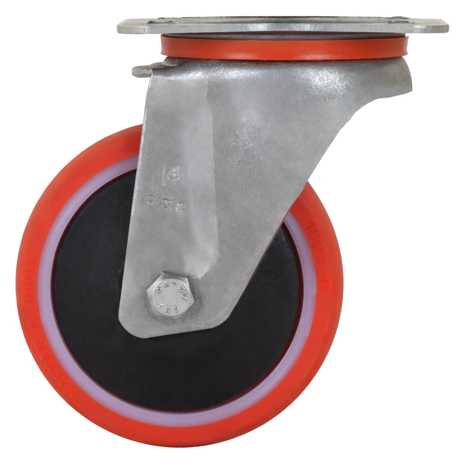 Pharmaceutical Stainless steel Polyurethane wheel swivel Castors  - 100 mm (4 inch) 100 kgs