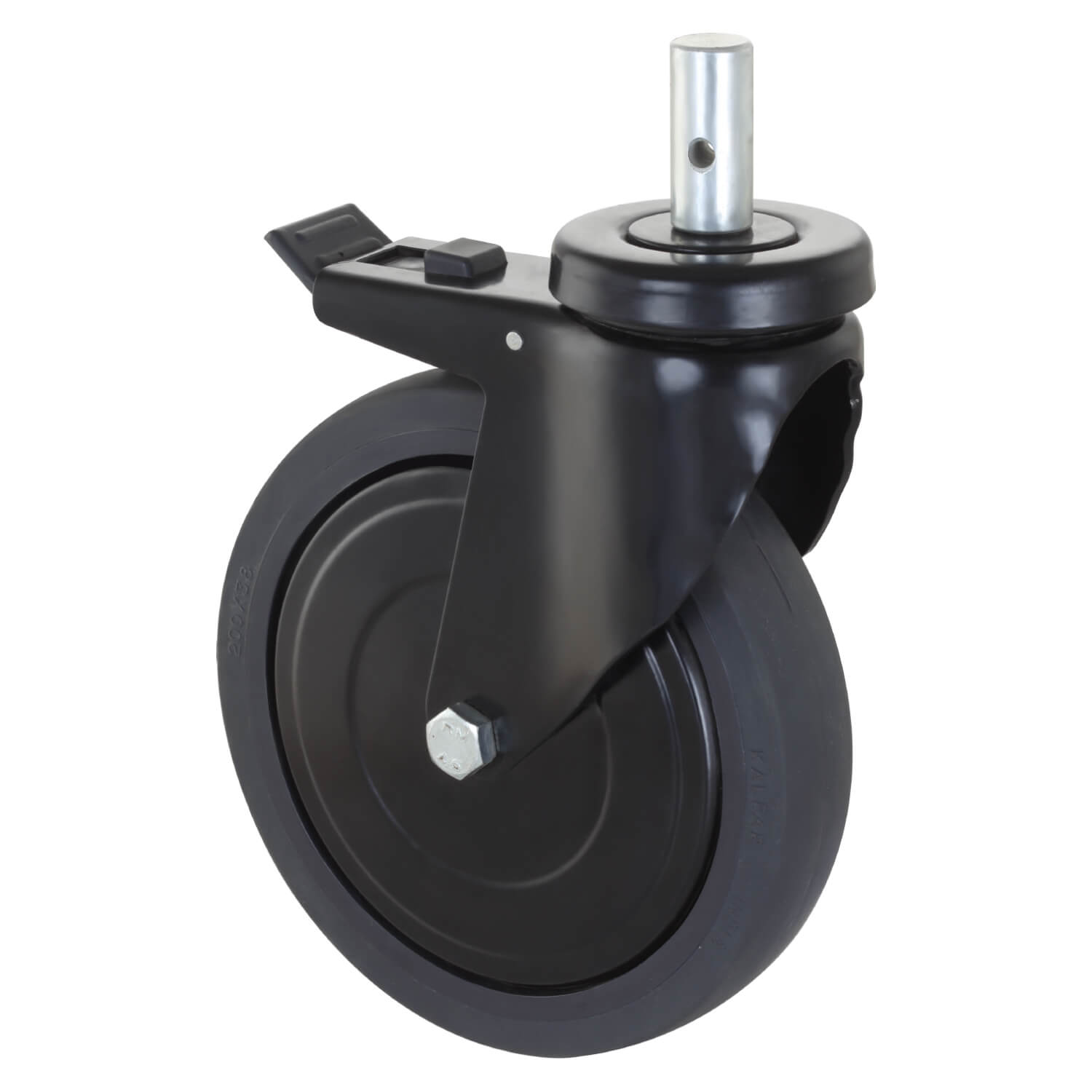 Non Rusting Medicare TPE Swivel Type Sleek Castors With Brake - 200 mm (8 Inch) 125 Kgs